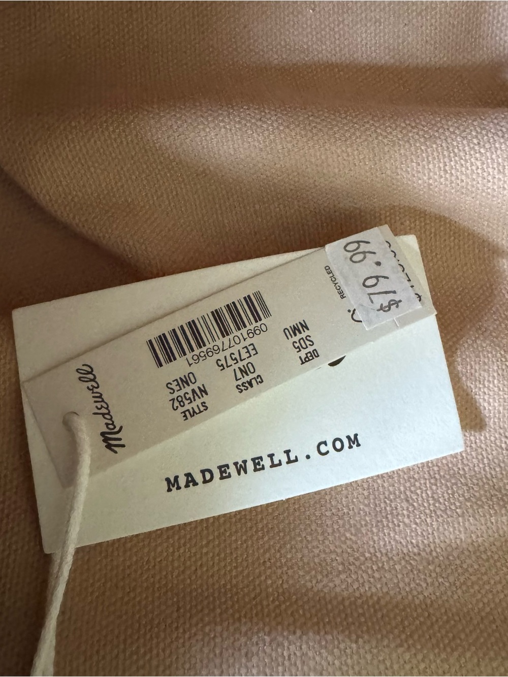 Madewell Black & Tan Striped Woven Tote with Leather Handles - Picture 6 of 6